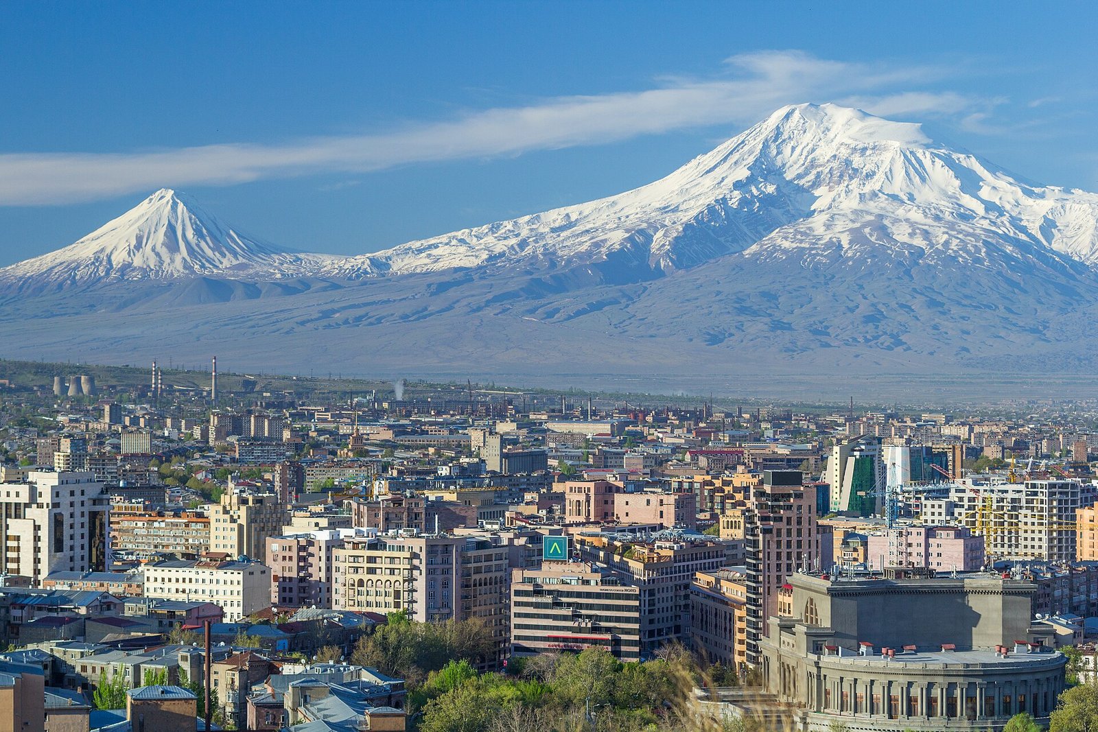 Yerevan skyline with Mount Ararat behind